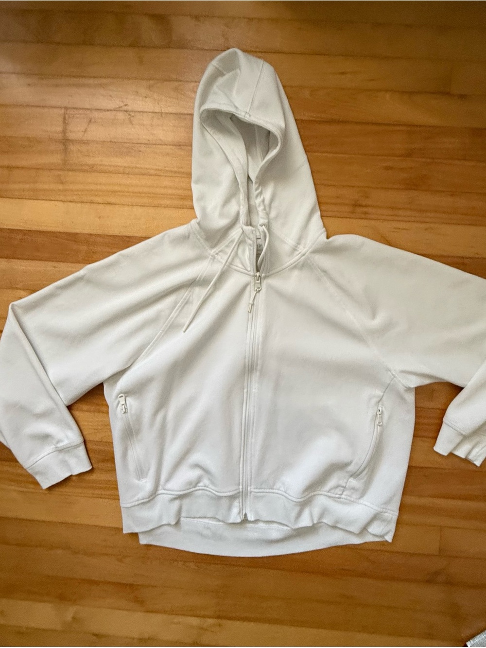 White full zip hoodie